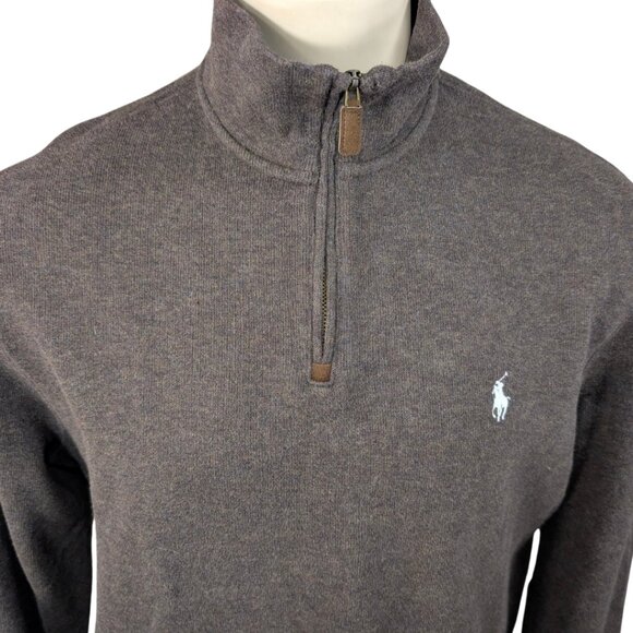 Polo Ralph Lauren Men's Large 1/4 Zip Cotton Long Sleeve Pullover Sweater - Picture 6 of 8